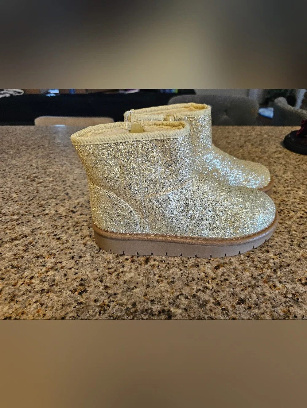 Cat & Jack Kids Glitter Short Boots - Gold